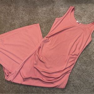 Maternity Pink Sleeveless Maxi Dress
